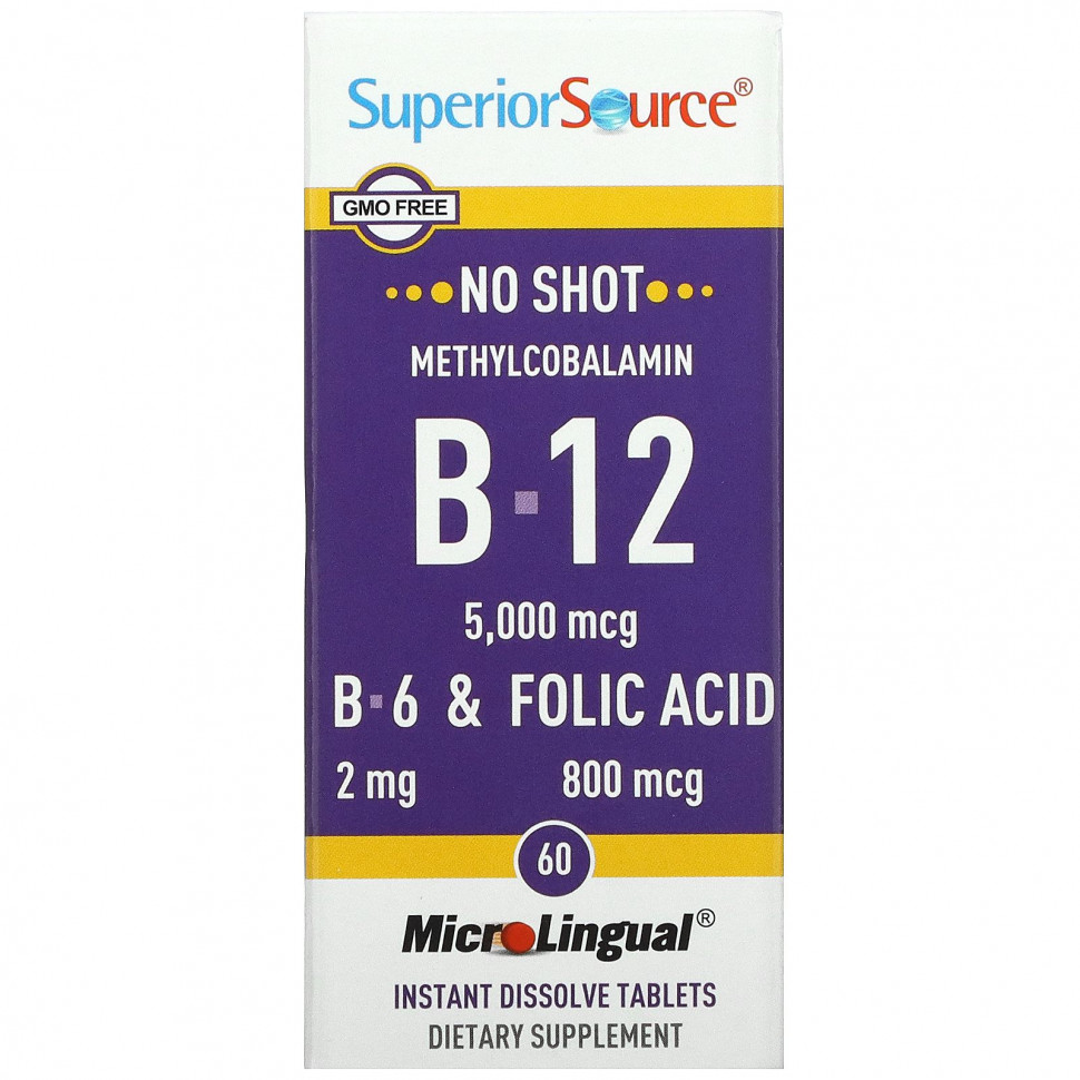 ���� ������ (Iherb) Superior Source, �������������� (������� B-12), ������� B-6 � �������� �������, 60 ����������������� �������� MicroLingual, ������ �� 5080 ���