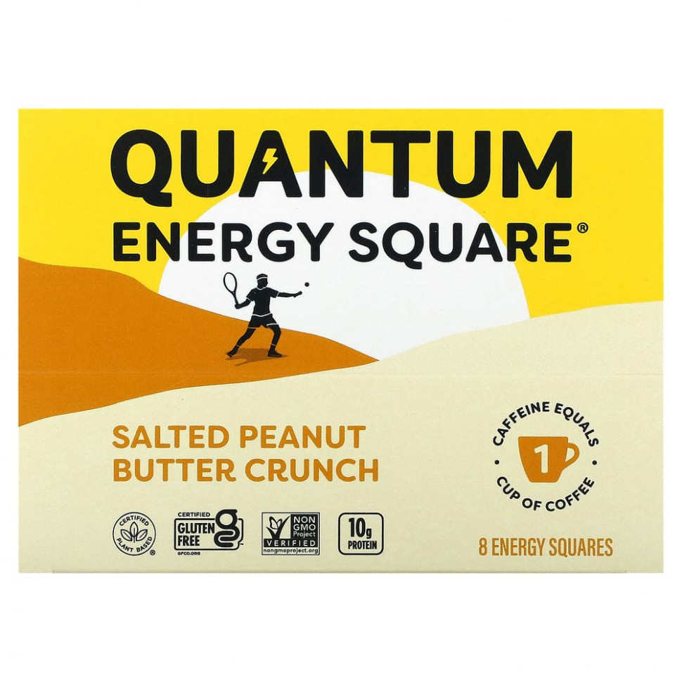   (Iherb) QUANTUM ENERGY SQUARE, Salted Peanut Butter Crunch, 8 Squares, 1.69 oz (48 g) Each    -     , -, 