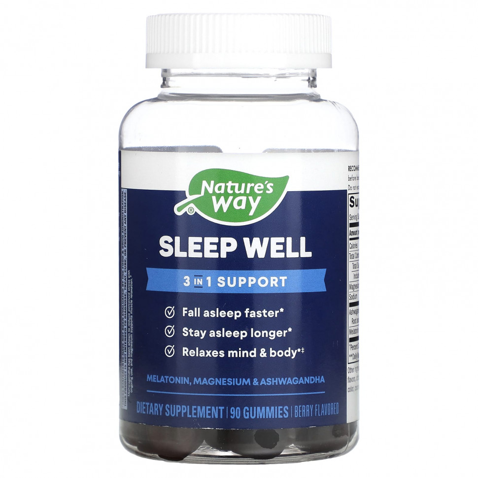 ���� ������ (Iherb) Nature's Way, Sleep Well, �������, 90 ����������� ��������, ������ �� 3800 ���