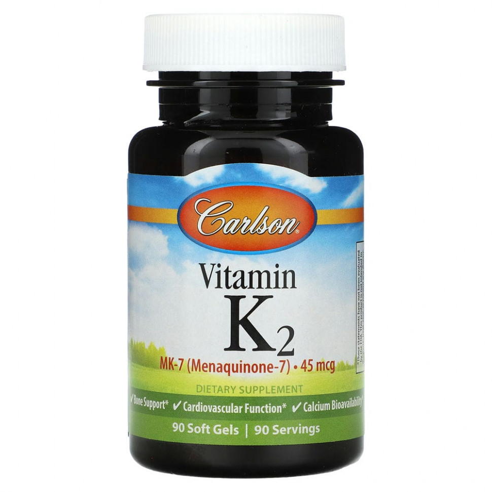   (Iherb) Carlson Labs,  K2 MK-7, 45 , 90      -     , -, 