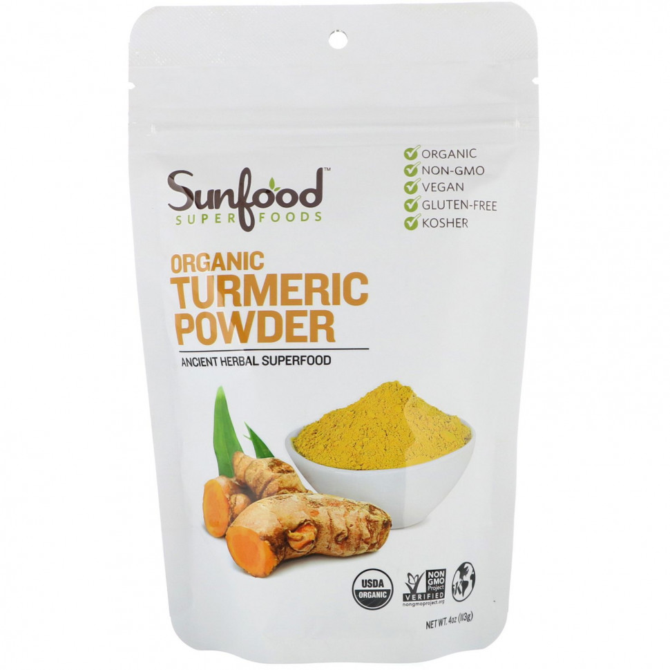 ���� ������ (Iherb) Sunfood, ������������ ������� � �������, 113 � (4 �����), ������ �� 1510 ���