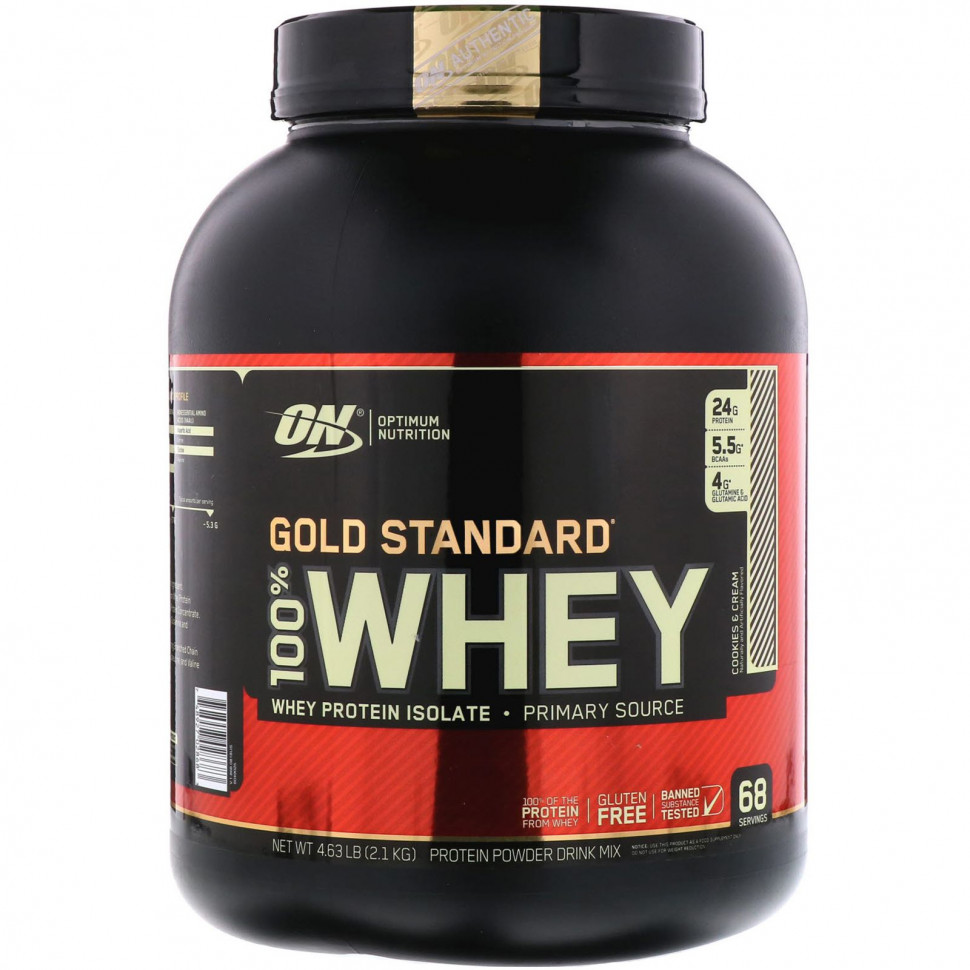 ���� ������ (Iherb) Optimum Nutrition, Gold Standard 100% Whey, ��������� �� ������ ������� �� ��������, 2,1 �� (4,63 �����), ������ �� 15290 ���