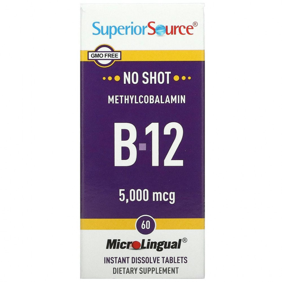   (Iherb) Superior Source,  B12, 5000 , 60   MicroLingual    -     , -, 