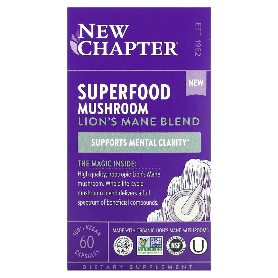   (Iherb) New Chapter, Superfood Mushroom,   , 60      -     , -, 