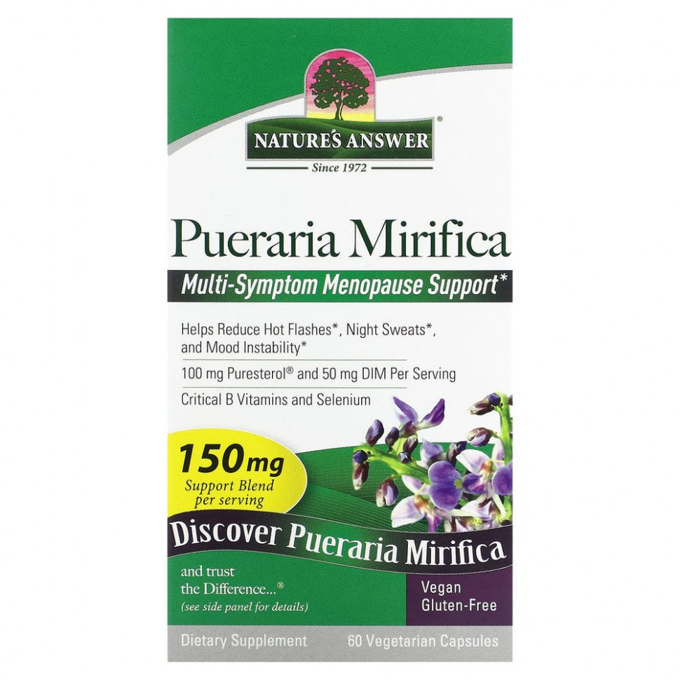   (Iherb) Nature's Answer, Pueraria Mirifica, 100 mg, 60 Vegetarian Capsules    -     , -, 