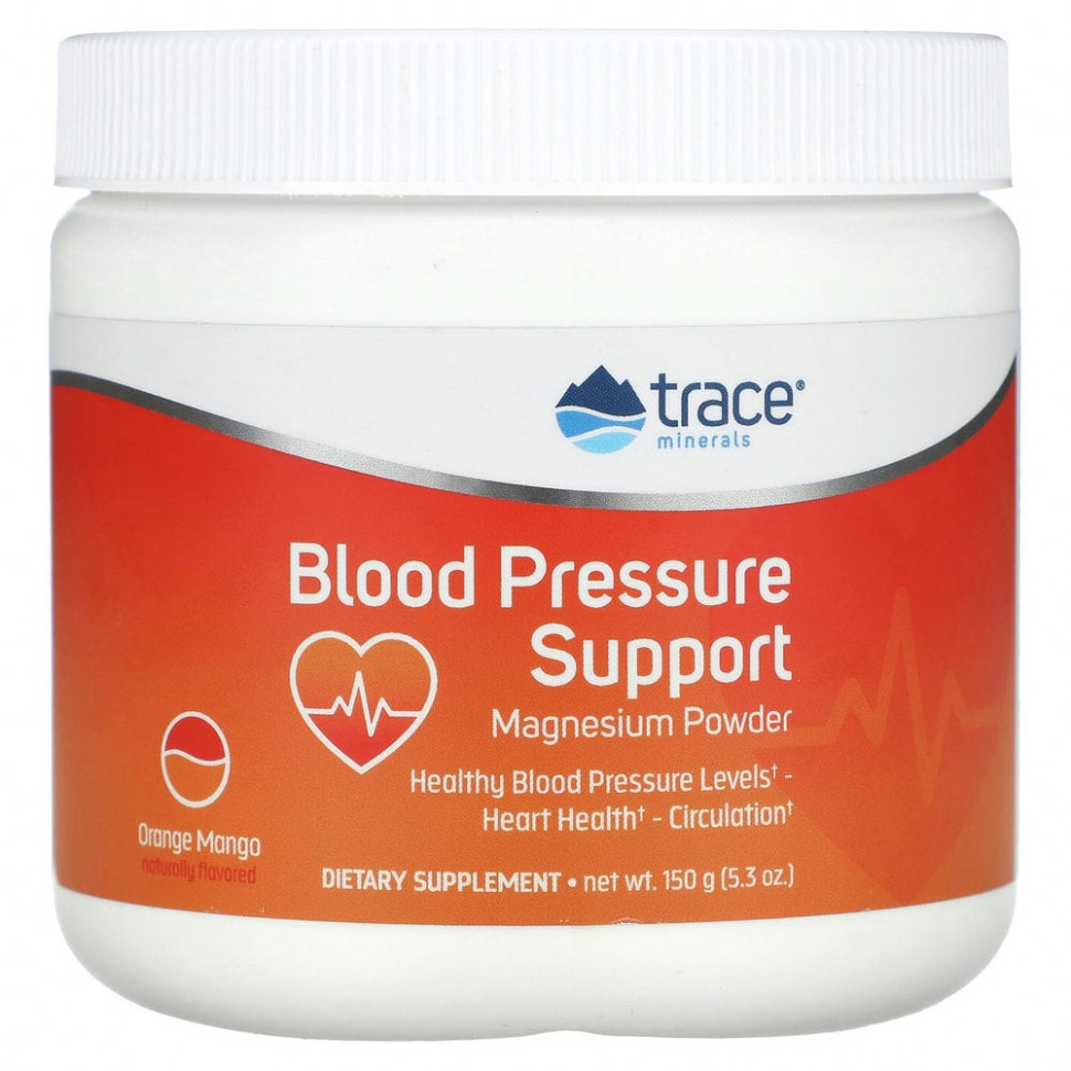   (Iherb) Trace Minerals , Blood Pressure Support Magnesium Powder, Orange Mango, 5.3 oz (150 g)    -     , -, 