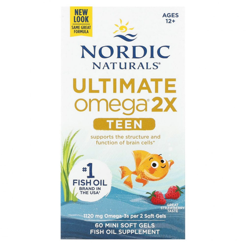 ���� ������ (Iherb) Nordic Naturals, Ultimate Omega 2X Teen, ��� ���������� �� 12 �� 18 ���, �� ������ ��������, 60 ����-������, ������ �� 5430 ���