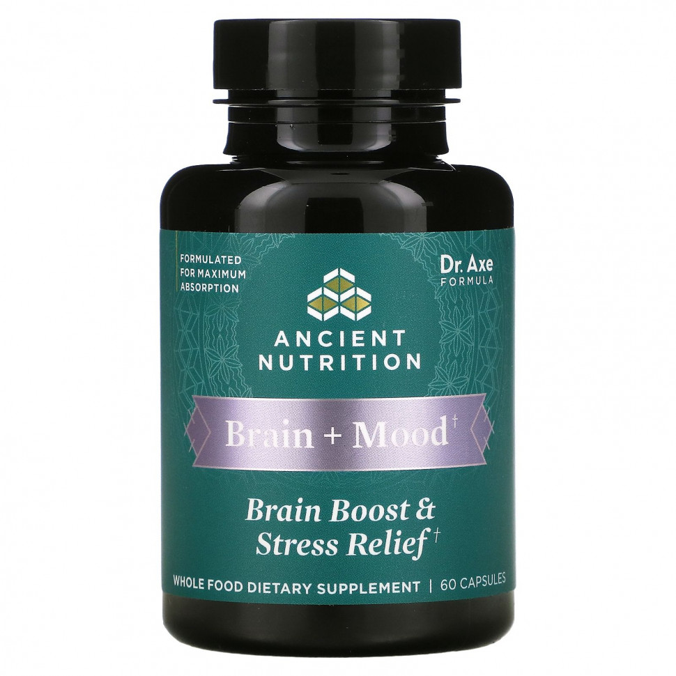���� ������ (Iherb) Dr. Axe / Ancient Nutrition, Brain + Mood, ��������� ����� � ������ �������, 60 ������, ������ �� 4860 ���
