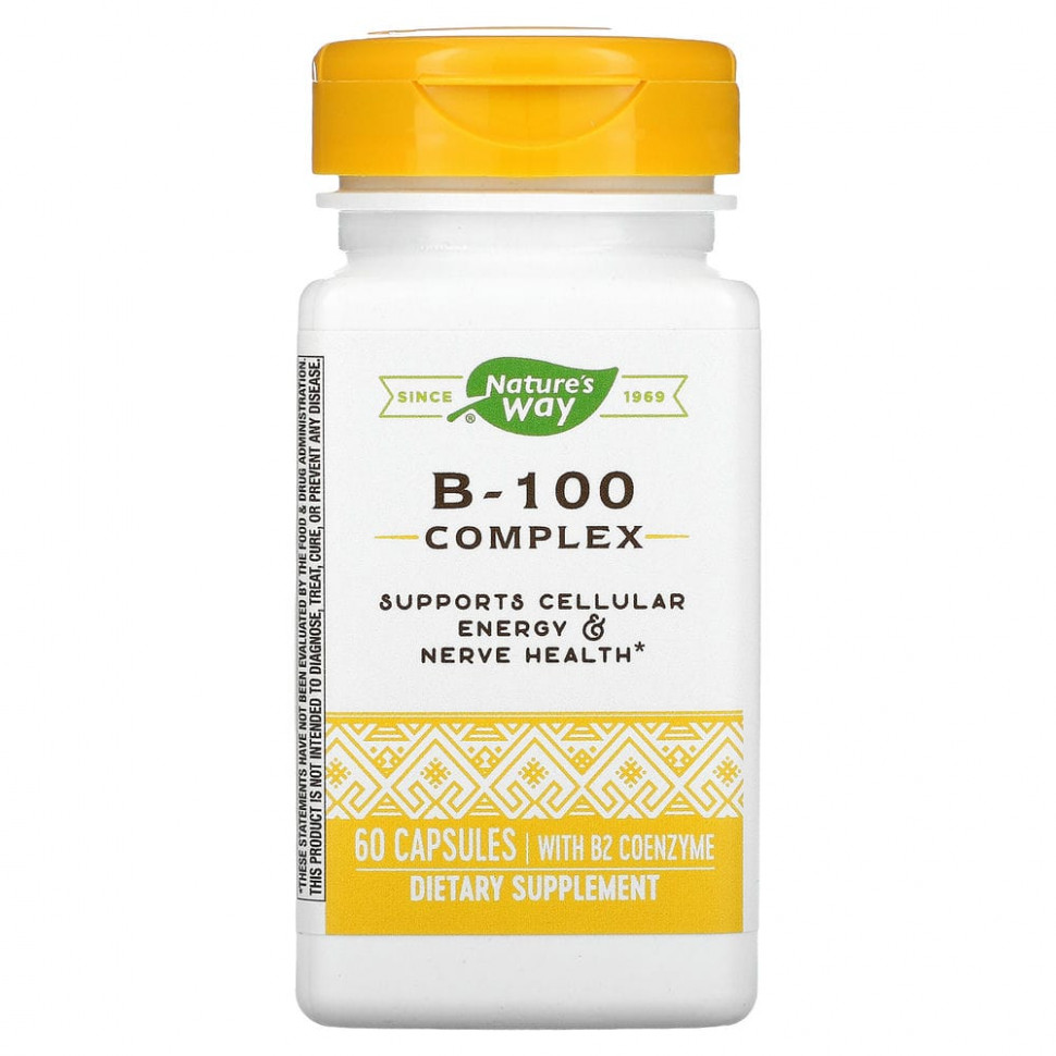 ���� ������ (Iherb) Nature's Way, B-100 Complex, With B2 Coenzyme, 60 Capsules, ������ �� 2290 ���