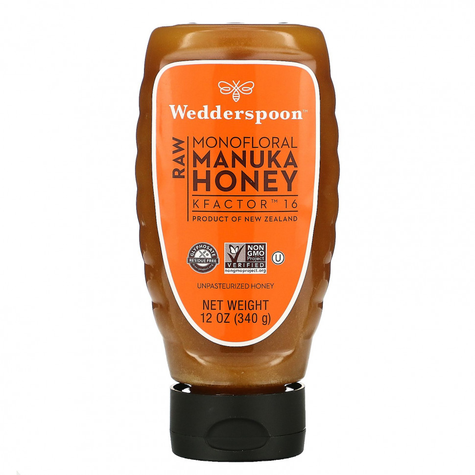 ���� ������ (Iherb) Wedderspoon, Raw Manuka Honey, KFactor 16, 12 oz (340 g), ������ �� 5660 ���