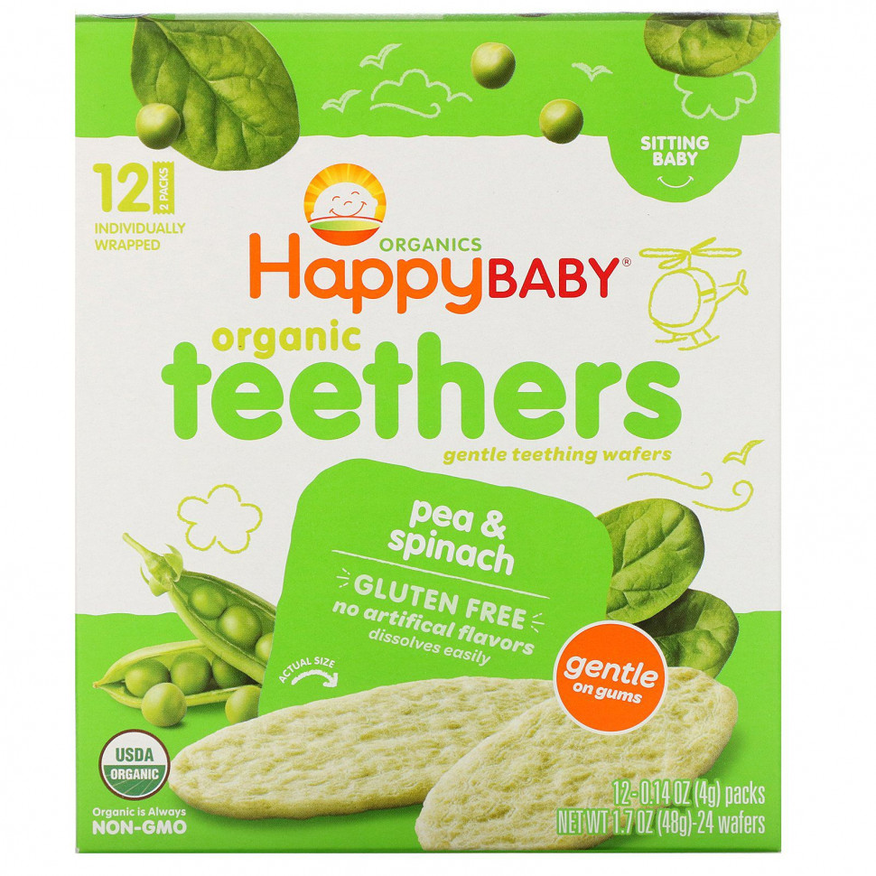   (Iherb) Happy Family Organics, Organic Teethers,        ,   , 12   4  (0,14 )    -     , -, 