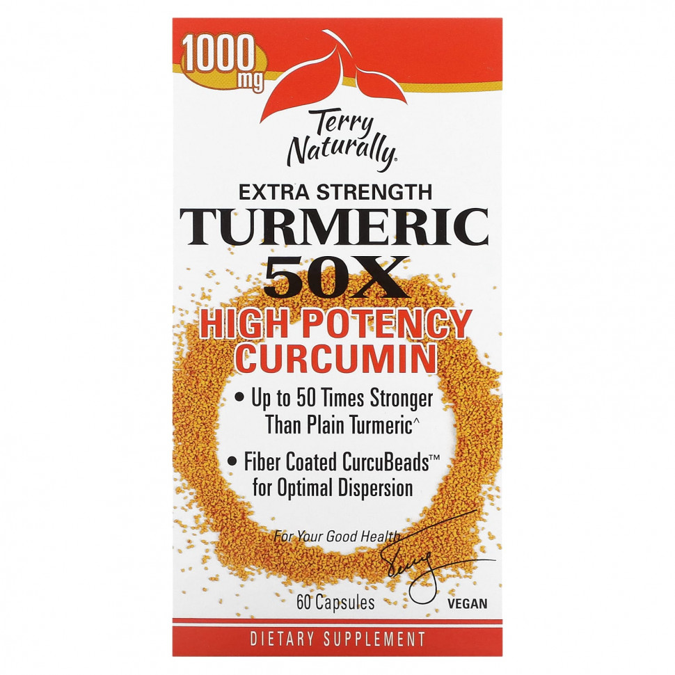   (Iherb) Terry Naturally, Extra Strength Turmeric 50X,  , 1000 , 60     -     , -, 