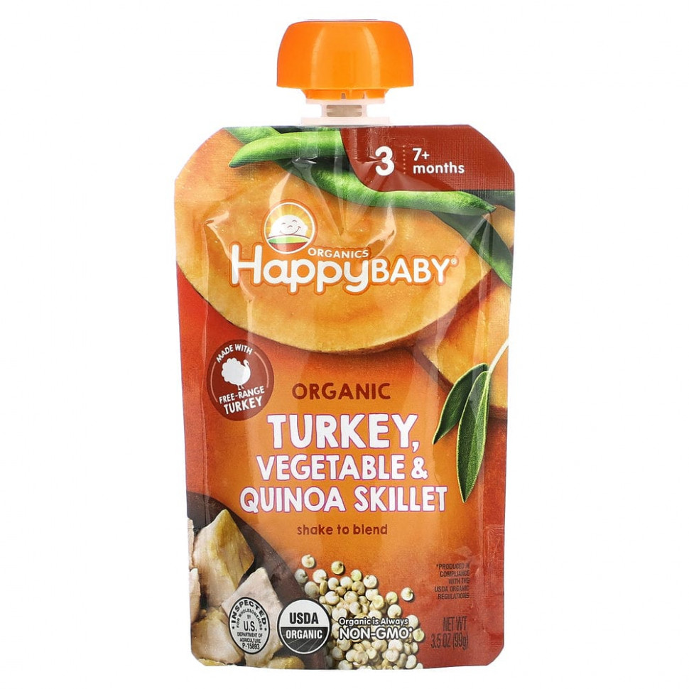 ���� ������ (Iherb) Happy Family Organics, Happy Baby, �� 7 �������, ������������ ��������� � ��������, ������� � �����, 99 � (3,5 �����), ������ �� 720 ���