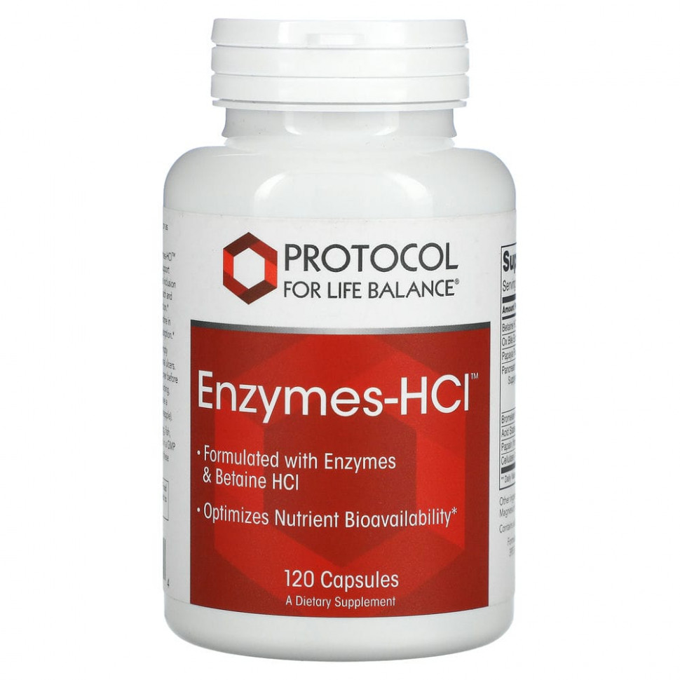   (Iherb) Protocol for Life Balance, Enzymes-HCI, 120     -     , -, 