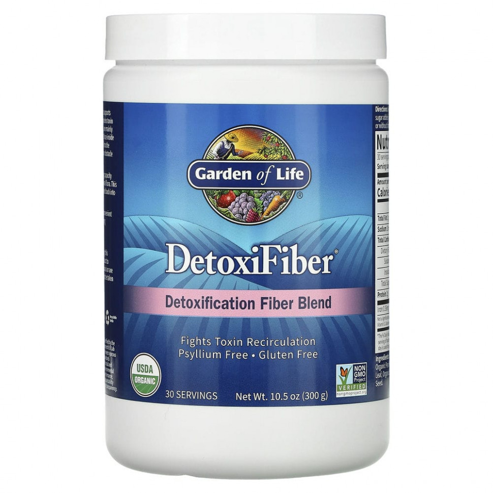���� ������ (Iherb) Garden of Life, DetoxiFiber, ����������� ����� ��������� ��� ������������, 300 �, ������ �� 4240 ���