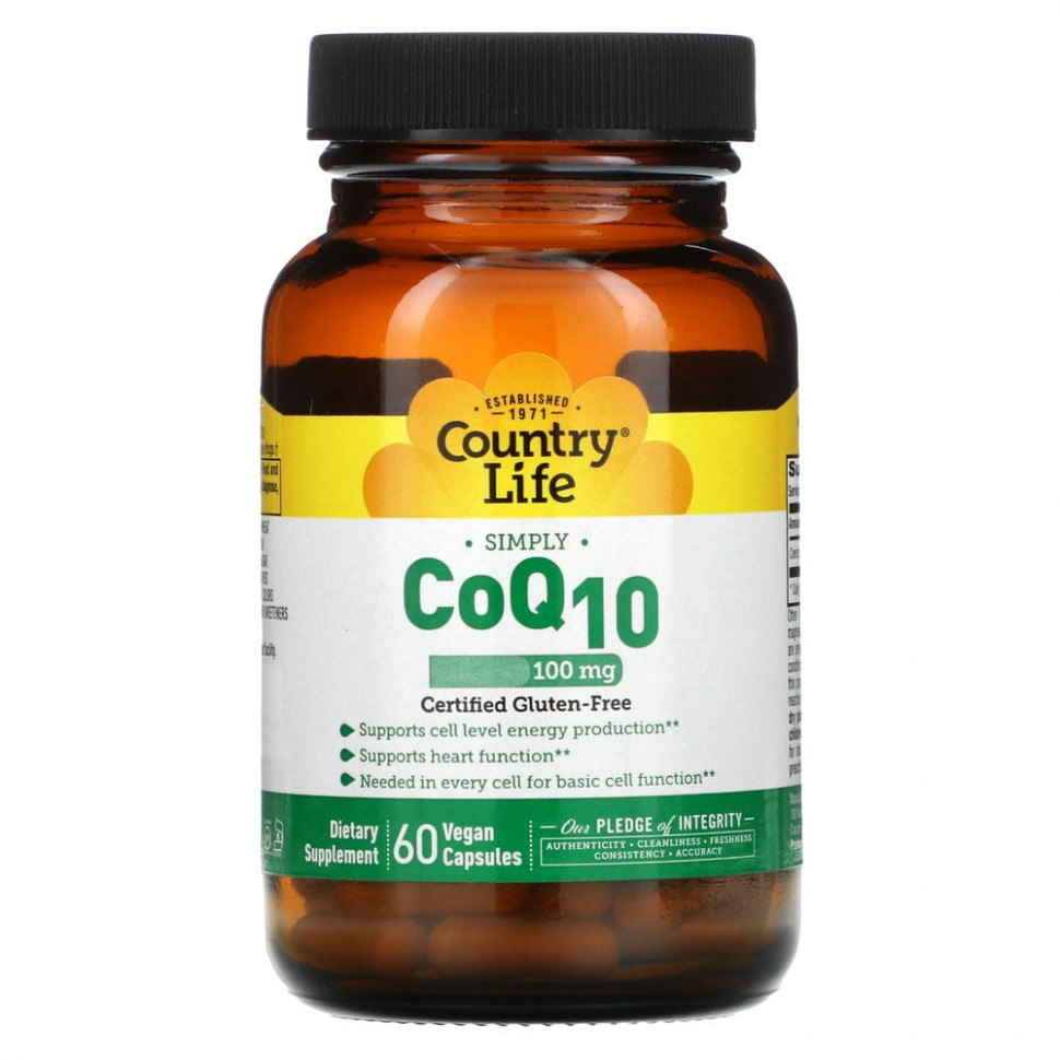   (Iherb) Country Life, CoQ10,  Q10, 100 , 60      -     , -, 