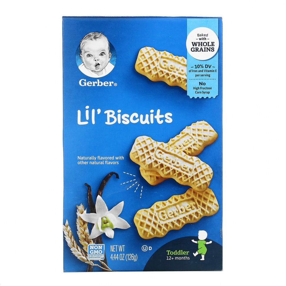 ���� ������ (Iherb) Gerber, Lil 'Biscuits, ��� ����� �� 12 �������, 126 � (4,44 �����), ������ �� 940 ���