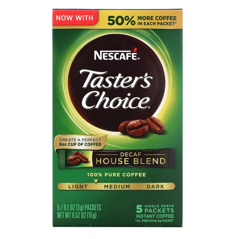 ���� ������ (Iherb) Nescaf?, Taster's Choice, ����������� ����, �������� �����, ������ / ������� �������, ��� �������, 5 ��������� �� 3 � (0,1 �����), ������ �� 390 ���