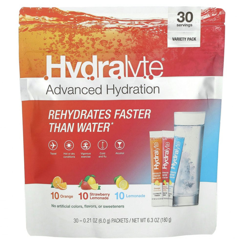   (Iherb) Hydralyte, Advanced Hydration, Variety Pack, ,  , , 30   6  (0,21 )    -     , -, 