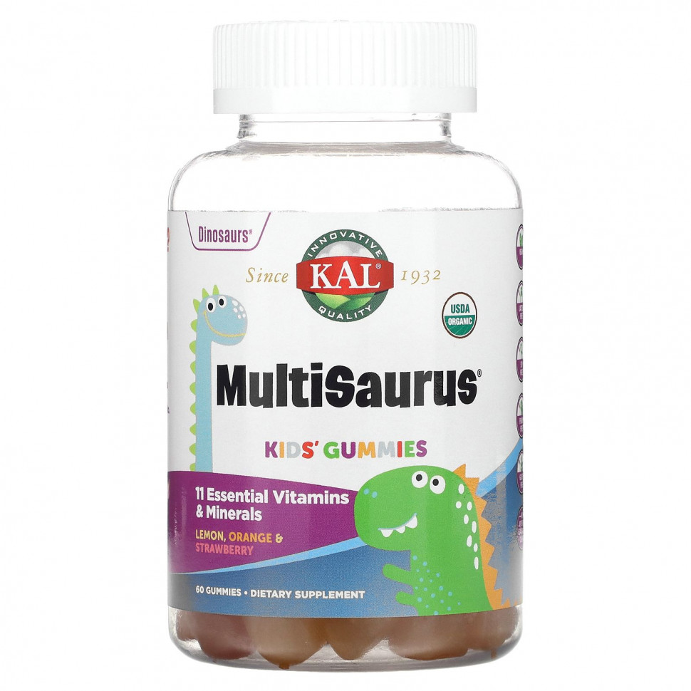 ���� ������ (Iherb) KAL, Kids Multisaurus, ����������� ����������, �����, �������� � ��������, 60 ����������� ��������, ������ �� 2820 ���