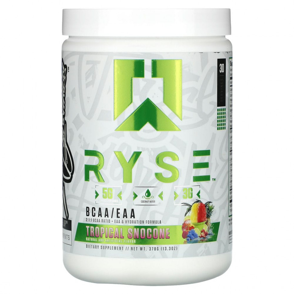 ���� ������ (Iherb) Ryse Supps, BCAA / EAA, ����������� ������, 378 � (13,3 �����), ������ �� 5300 ���