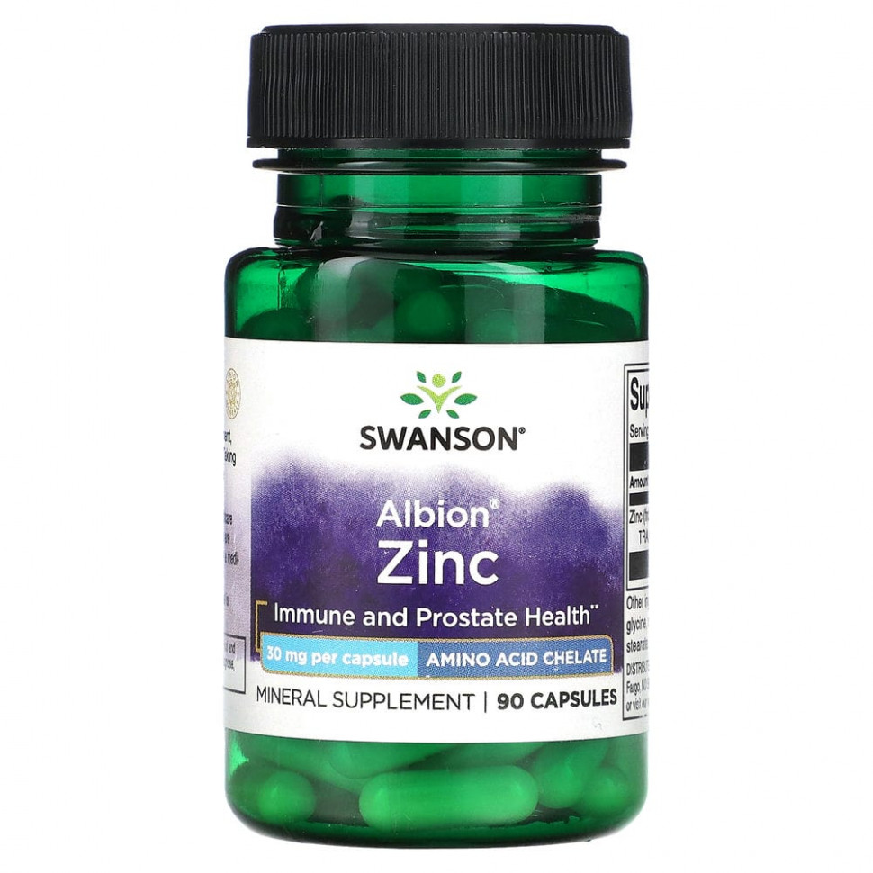 ���� ������ (Iherb) Swanson, Albion Zinc, 30 ��, 90 ������, ������ �� 920 ���