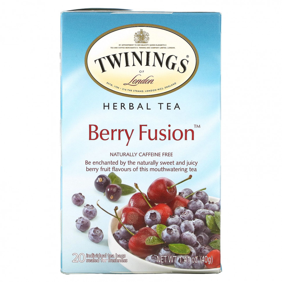 ���� ������ (Iherb) Twinings, Berry Fusion, �������� ���, ��� �������, 20 ������ ���������, 40 � (1,41 �����), ������ �� 1130 ���