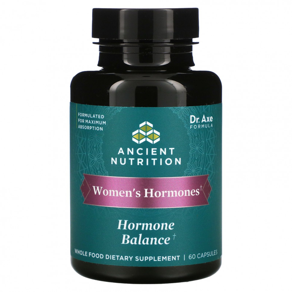   (Iherb) Dr. Axe / Ancient Nutrition, Women's Hormones, Hormone Balance, 60     -     , -, 