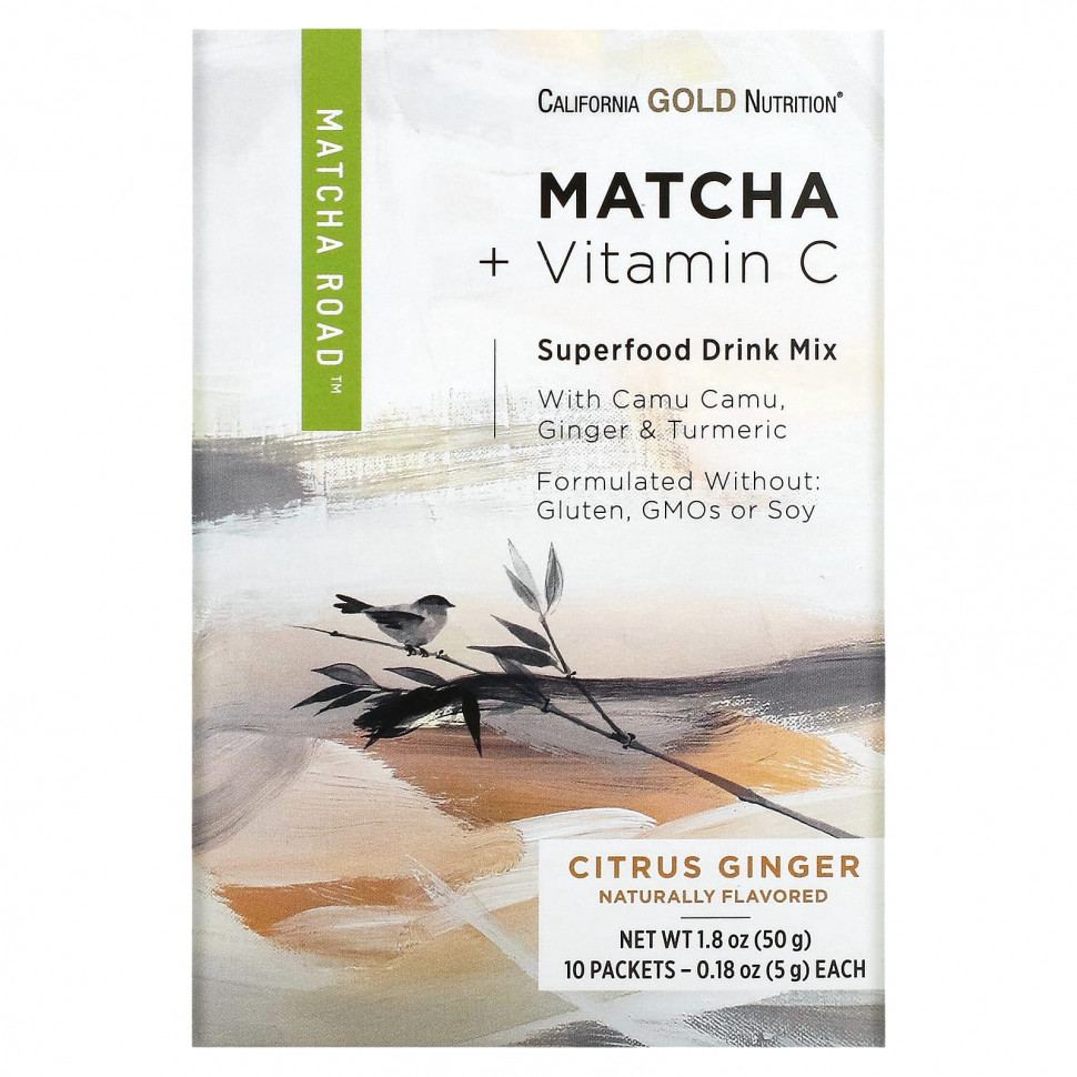 ���� ������ (Iherb) California Gold Nutrition, MATCHA ROAD, ����� + ������� C � ���������� ������, 10 ��., ������ �� 2340 ���
