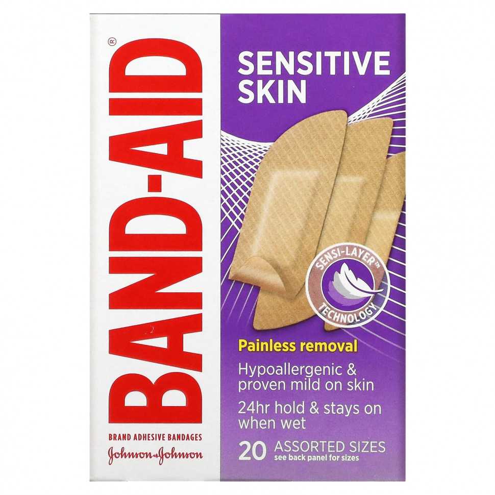 ���� ������ (Iherb) Band Aid, �������������, ��� �������������� ����, 20 ��������, ������ �� 1020 ���