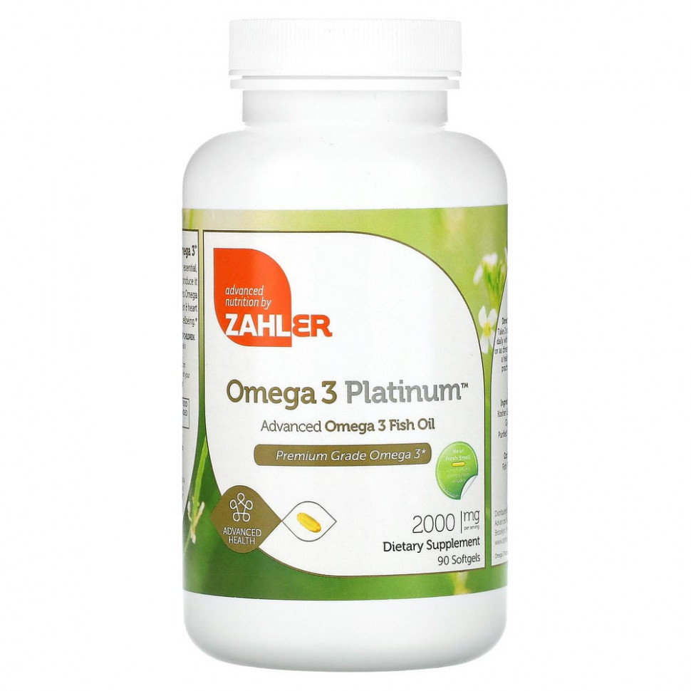���� ������ (Iherb) Zahler, Omega 3 Platinum, ����� ��� � �����-3, ���������� �������, 1000 ��, 90 ������, ������ �� 5520 ���