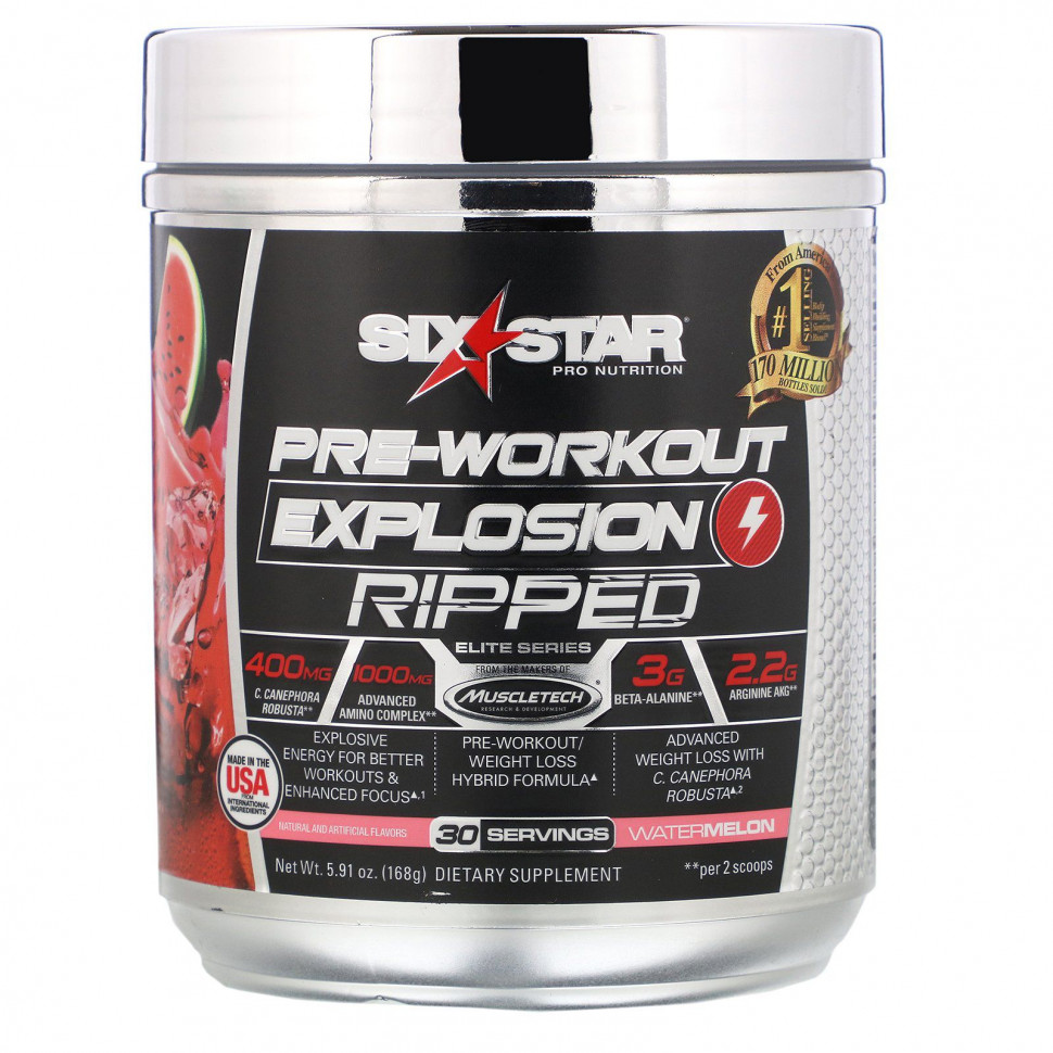 ���� ������ (Iherb) Six Star, Pre-Workout Explosion Ripped, �� ������ ������, 168 � (5,91 �����), ������ �� 3410 ���