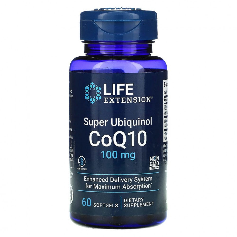 ���� ������ (Iherb) Life Extension, Super Ubiquinol CoQ10 with Enhanced Mitochondrial Support, 100 ��, 60 ������ ����������� ������, ������ �� 6160 ���