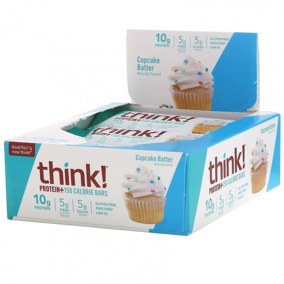 ���� ������ (Iherb) Think !, Protein+, 10 ���������� Cupcake Batter �� 40 � (1,41 �����) � 150 ������� ������, ������ �� 4140 ���