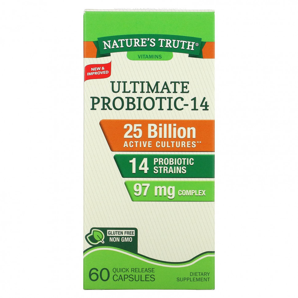 ���� ������ (Iherb) Nature's Truth, Ultimate Probiotic-14, 25 ����, 60 ������ � ������� ��������������, ������ �� 4900 ���