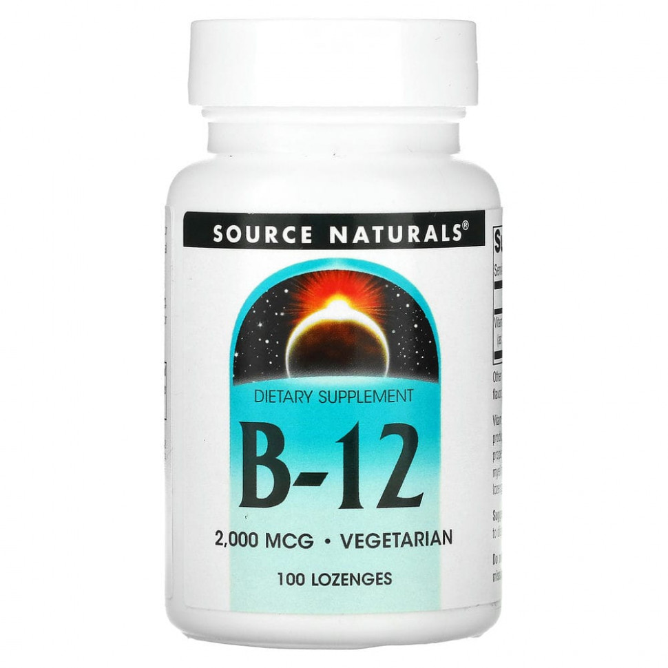 ���� ������ (Iherb) Source Naturals, B-12, 2000 ���, 100 ��������, ������ �� 2860 ���