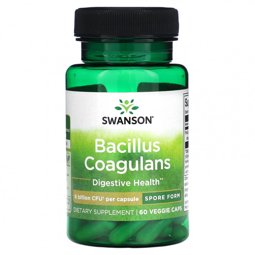 ���� ������ (Iherb) Swanson, Bacillus Coagulans, 6 ���� ���, 60 ������������ ������, ������ �� 3400 ���