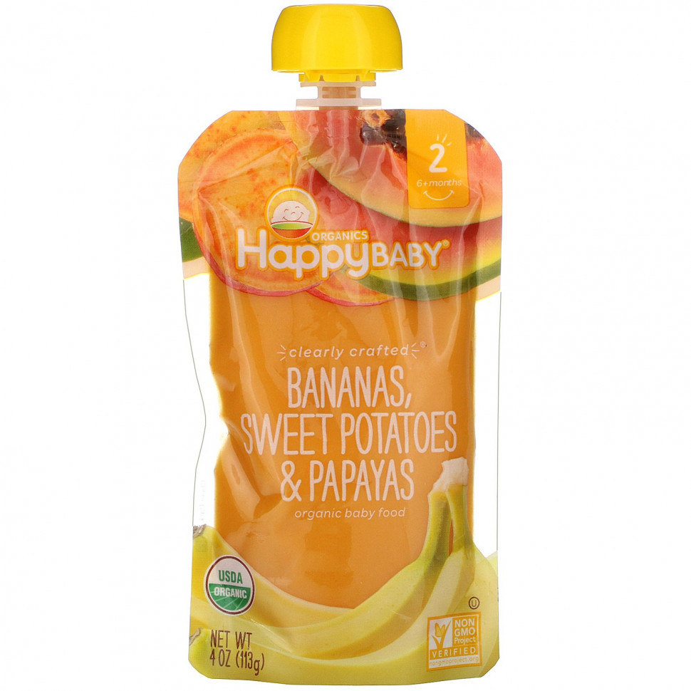 ���� ������ (Iherb) Happy Family Organics, ������������ ������� �������, ���� 2, �� �������� 6 �������, ������, ����� � ������, 113 � (4 �����), ������ �� 550 ���
