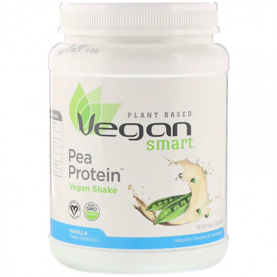 ���� ������ (Iherb) VeganSmart, Pea Protein, ��������� ����, ������, 540 �, ������ �� 4830 ���