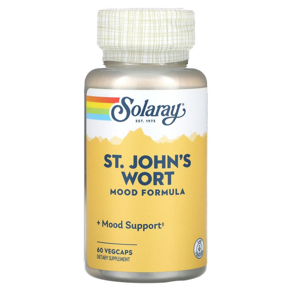   (Iherb) Solaray, St. John's Wort, Mood Formula, 60 VegCaps    -     , -, 