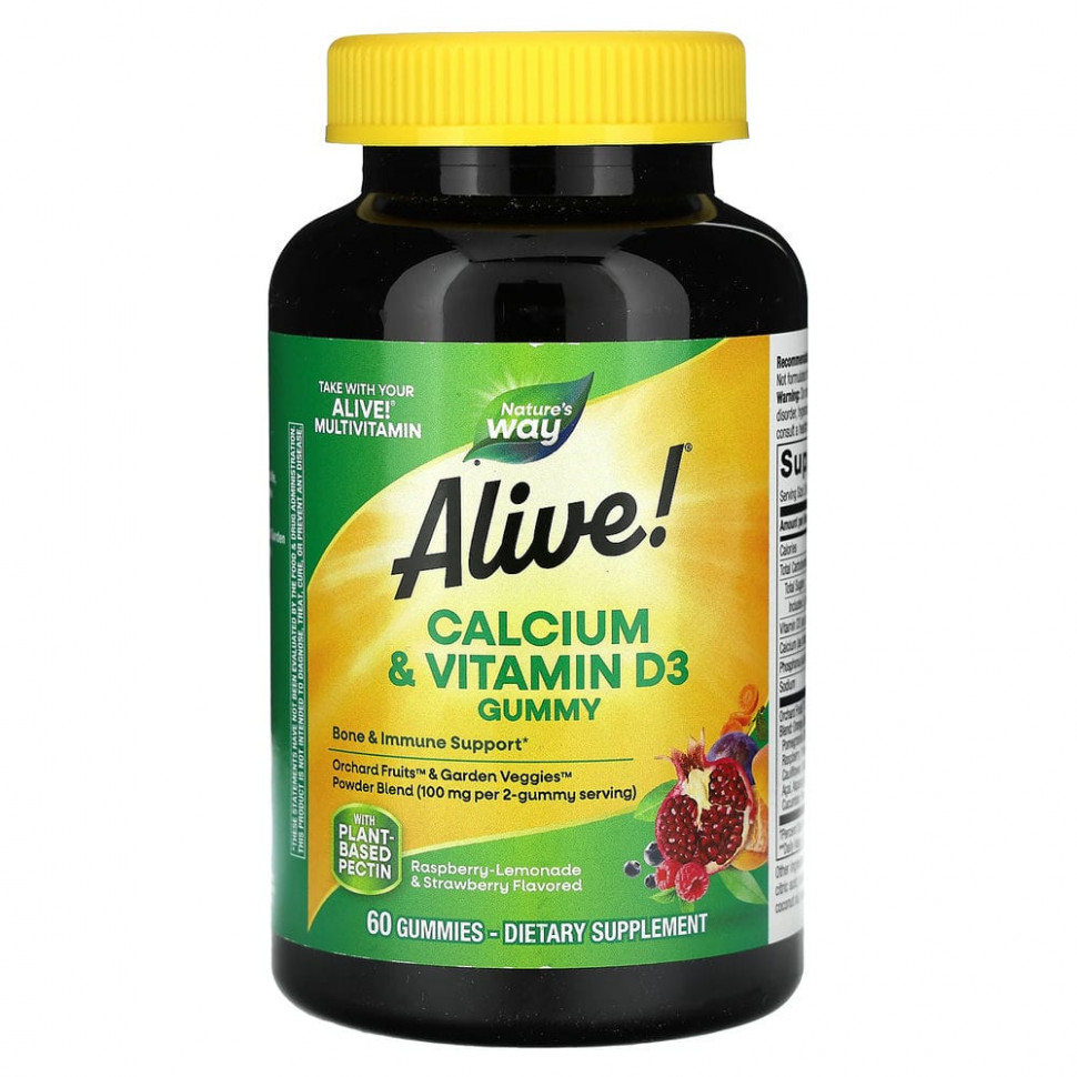 ���� ������ (Iherb) Nature's Way, Alive!, ������� � ������� D3, 60 ����������� ������, ������ �� 2830 ���