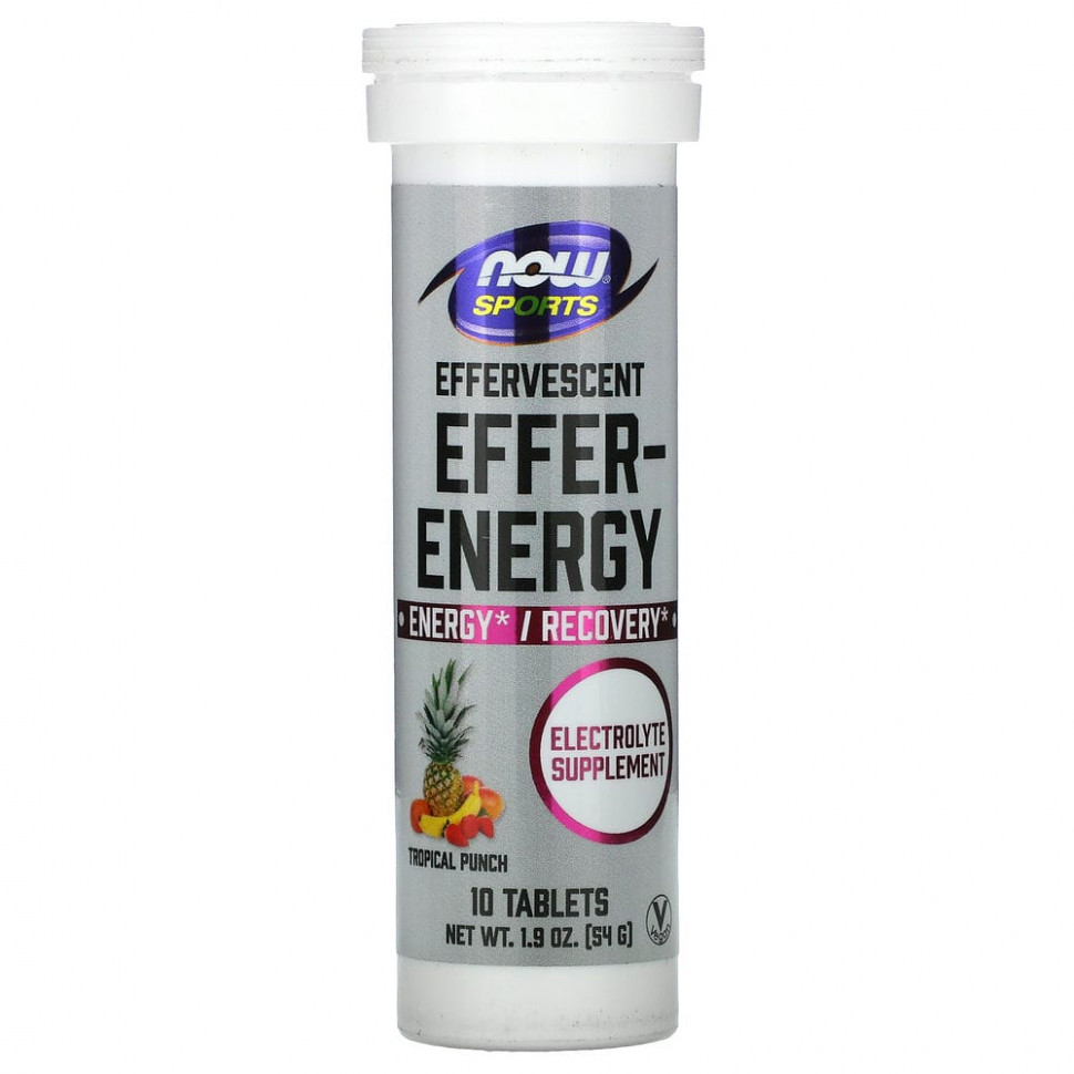 ���� ������ (Iherb) NOW Foods, Sports, Effer-Energy, ����������� ����, 10 ��������, 54 � (1,9 �����), ������ �� 1020 ���