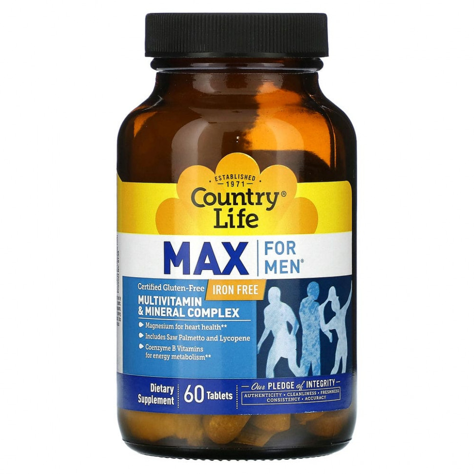   (Iherb) Country Life, Max for Men,    ,  , 60     -     , -, 