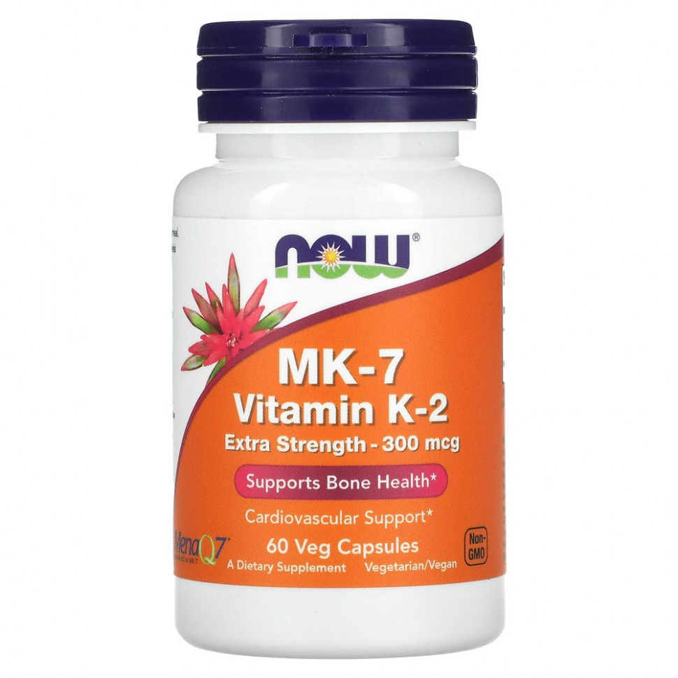 ���� ������ (Iherb) NOW Foods, MK-7, ������� K-2, ���������� ���� ��������, 300 ���, 60 ������������ ������, ������ �� 4000 ���