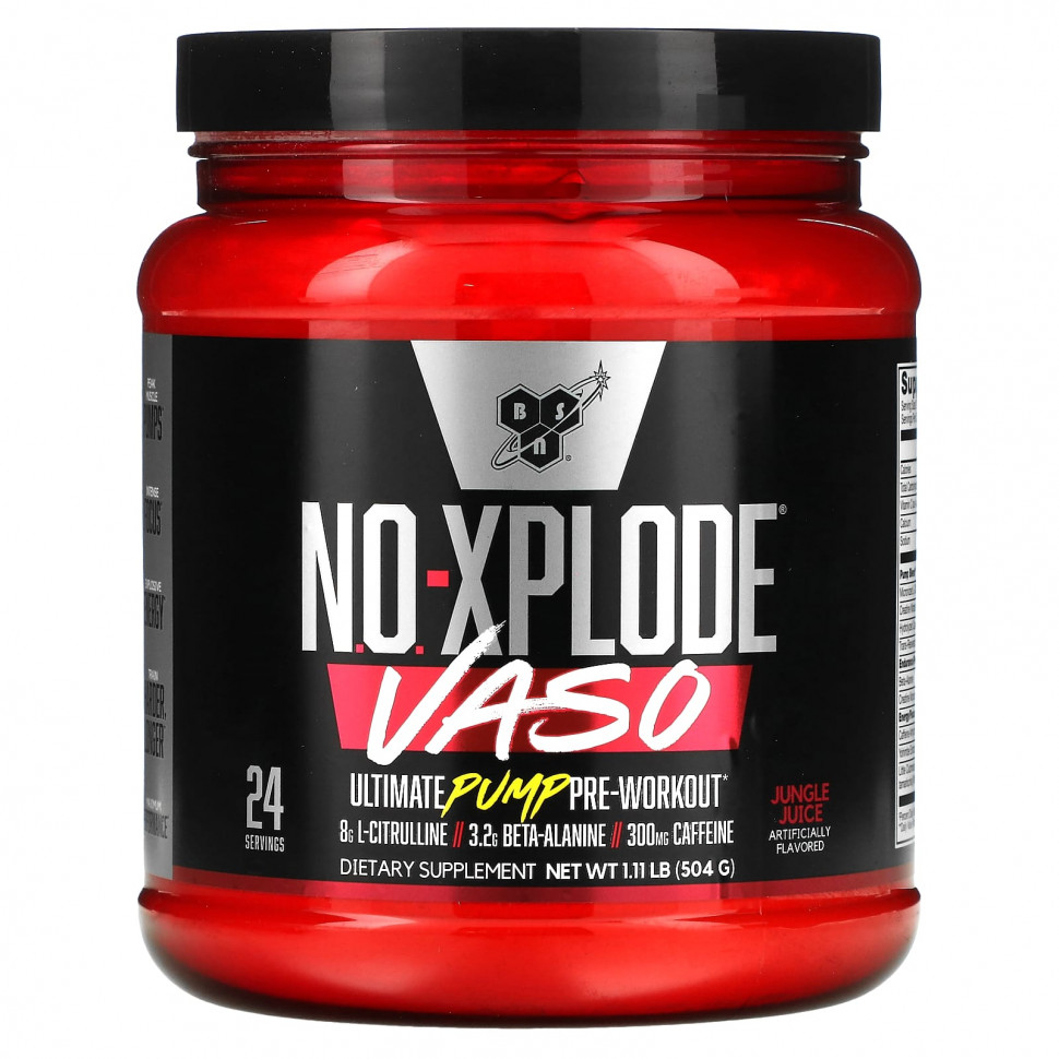 ���� ������ (Iherb) BSN, No-Xplode VASO, Ultimate Pump ����� �����������, ��� �� ��������, 504 � (1,11 �����), ������ �� 9010 ���