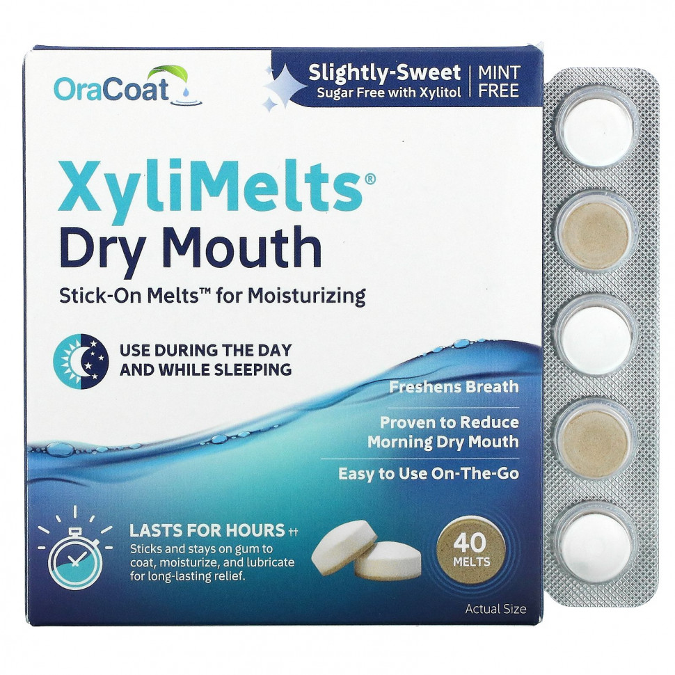 ���� ������ (Iherb) OraCoat, XyliMelts ��� ������� �� ���, ������ �������, ��� ����, 40 ������, ������ �� 2870 ���