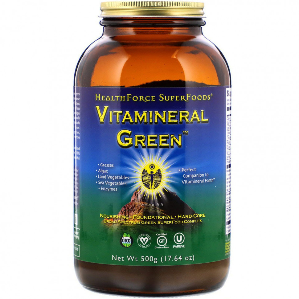 ���� ������ (Iherb) HealthForce Superfoods, Vitamineral Green, ������ 5.5, 500 � (17,64 �����), ������ �� 14600 ���