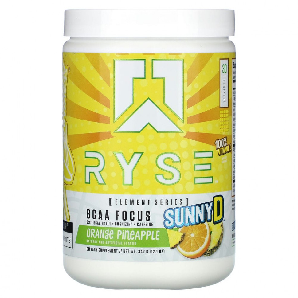 ���� ������ (Iherb) Ryse Supps, Element Series, BCAA Focus, Sunny D, ������������ ������, 342 � (12,1 �����), ������ �� 5280 ���