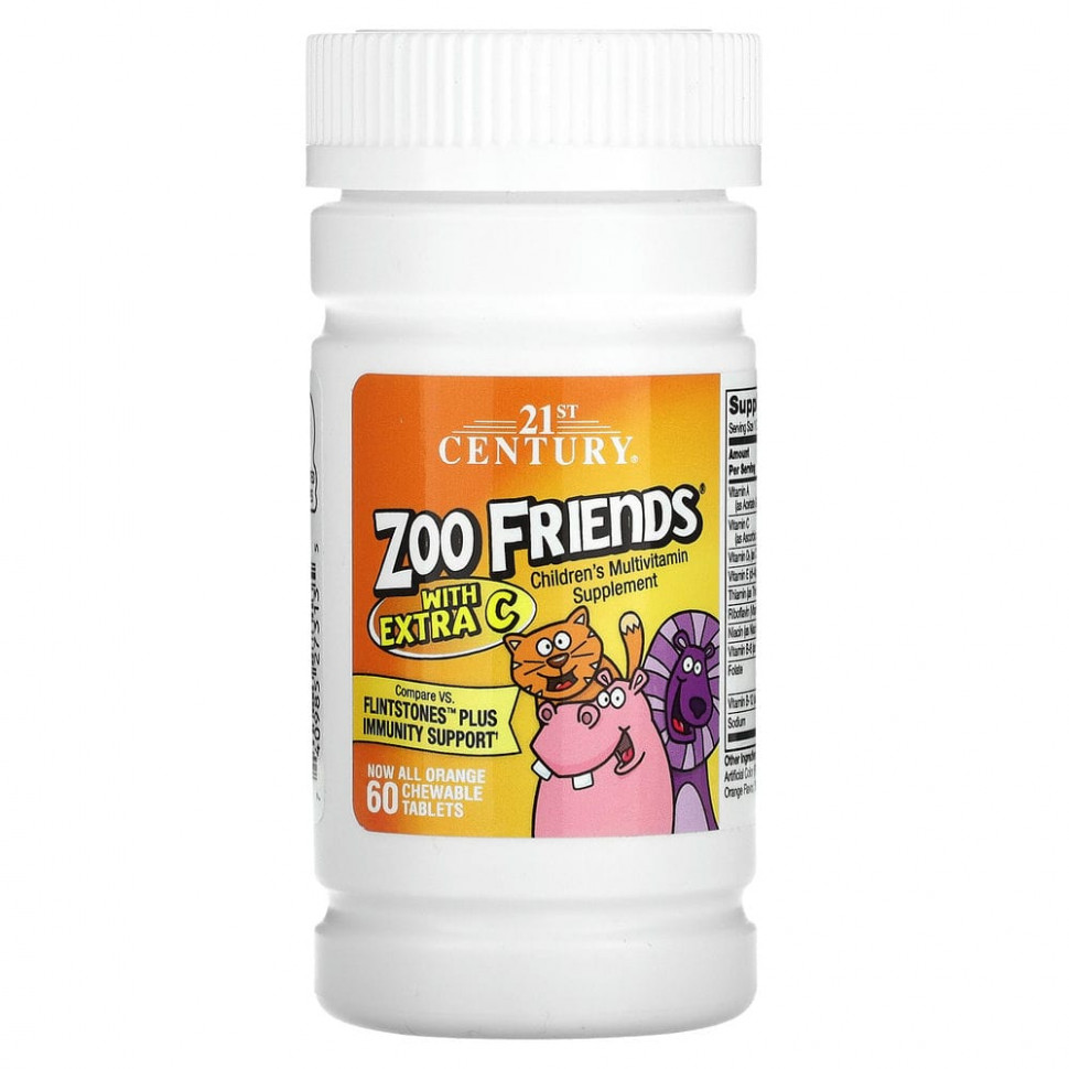 ���� ������ (Iherb) 21st Century, Zoo Friends � ����������� �������� C, ��������, 60 ����������� ��������, ������ �� 1030 ���