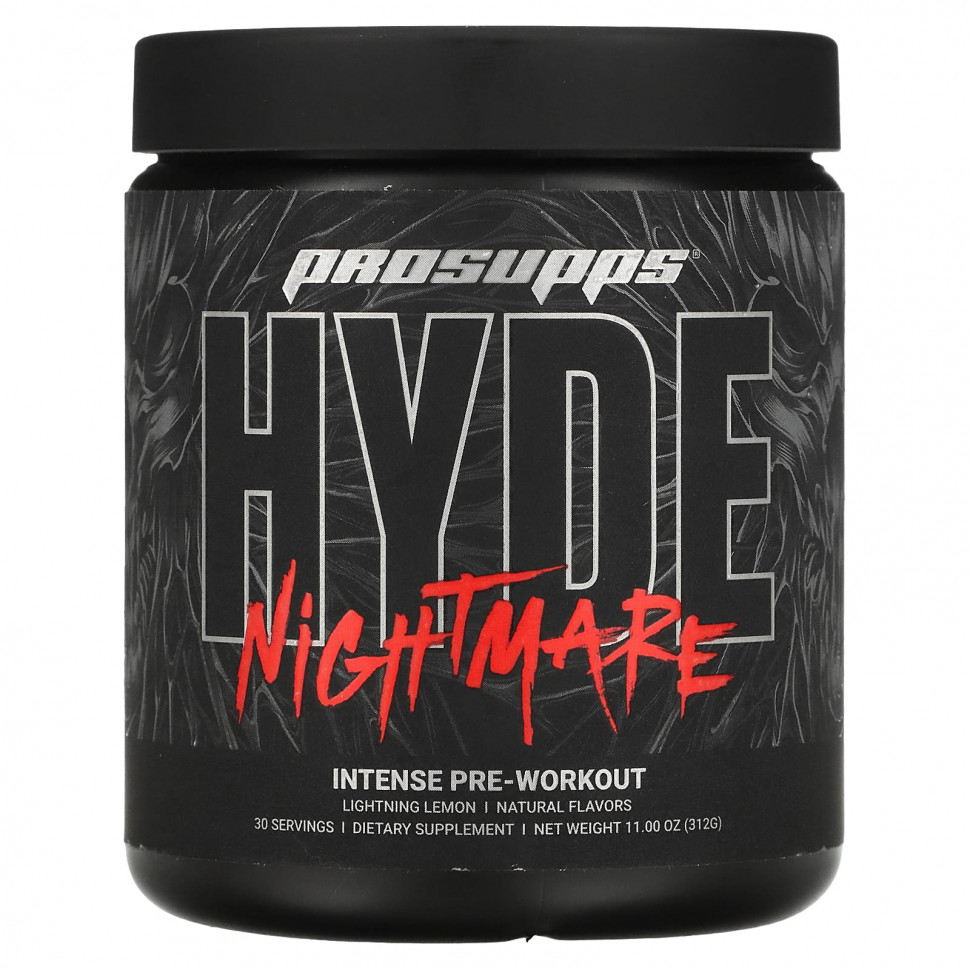   (Iherb) ProSupps, Hyde Nightmare, Intense Pre-Workout, Lightning Lemon, 11 oz (312 g)    -     , -, 